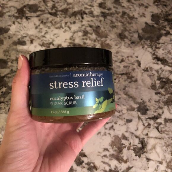 Bath Body Works Stress Relief Eucalyptus Basil 13 oz Sugar Scrub New BBW - Picture 10 of 10